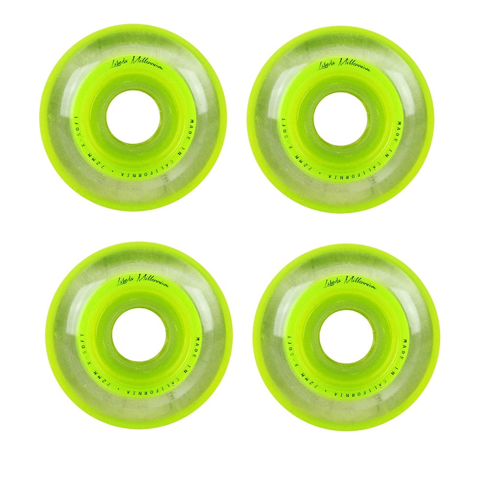 Labeda Millennium Gripper Green Roller Hockey Inline Wheels 72mm X-Soft 4 Pack
