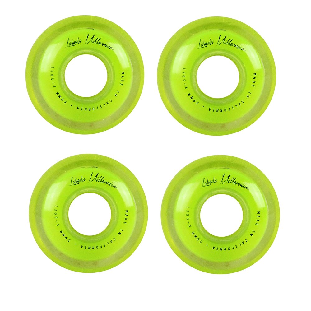 Labeda Millennium Gripper Green Roller Hockey Inline Wheels 59mm X-Soft 4 Pack