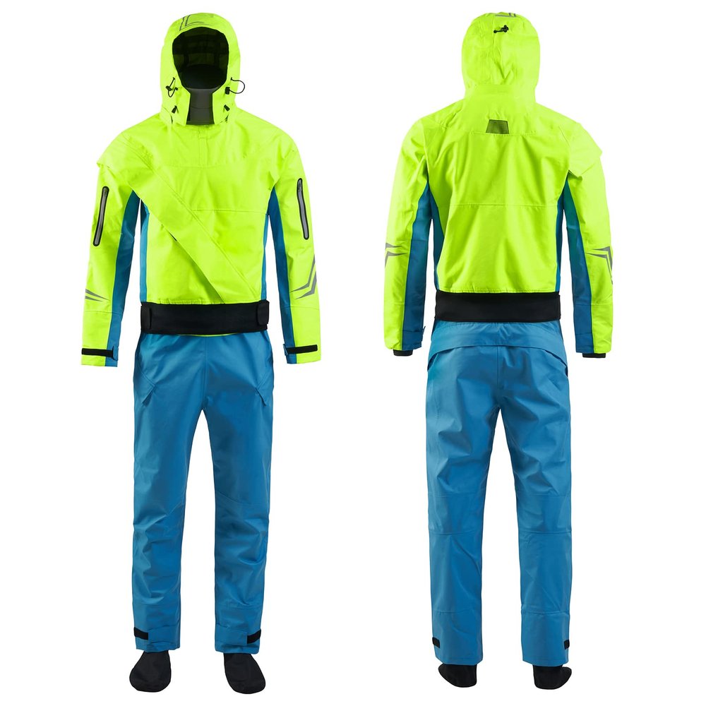 PKEDW Women's Hooded Dry Suits for Cold Water Kayaking & Whitewater Paddling - Waterproof & Lightweight (Green, Small)