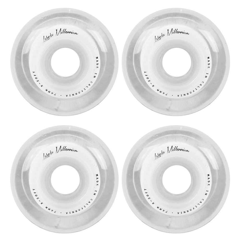 Labeda Millennium Gripper White Roller Hockey Inline Wheels 76mm X-Soft 4 Pack