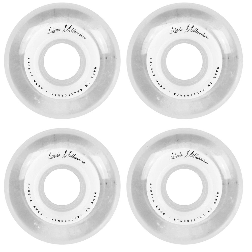 Labeda Millennium Gripper White Roller Hockey Inline Wheels 68mm X-Soft 4 Pack
