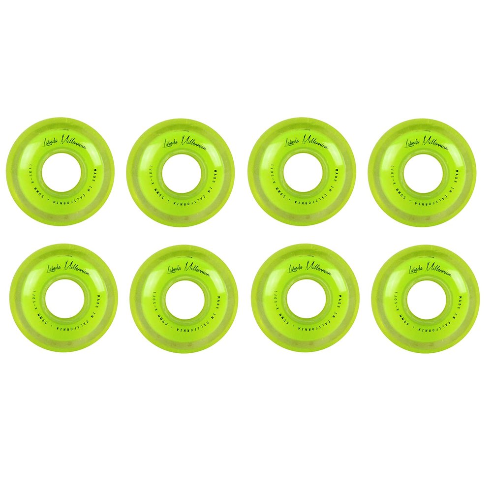 Labeda Millennium Gripper Green Roller Hockey Inline Wheels 59mm X-Soft 8 Pack