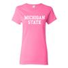 UGP Campus Apparel LS01 - Michigan State Spartans Basic Block Pink Womens T Shirt - Medium - Azalea view 1