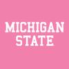 UGP Campus Apparel LS01 - Michigan State Spartans Basic Block Pink Womens T Shirt - Medium - Azalea view 2