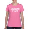 UGP Campus Apparel LS01 - Michigan State Spartans Basic Block Pink Womens T Shirt - Medium - Azalea view 4