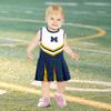 Little King NCAA Infant/Toddler Girls One Piece Team Cheer Jumper Dress-Michigan Wolverines-2T view 2