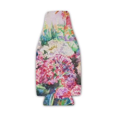 Watercolor Floral Zipper Bottle Cooler