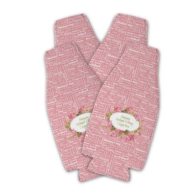 Personalized Mother's Day Zipper Bottle Cooler - Set of 4