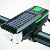 Bike Lights for Night Riding,Solar Charging Bicycle Light 3 Modes LED Road Mountain Bike Front Light Waterproof Bicycle Bell Light USB Rechargeable Headlight (Green) view 1