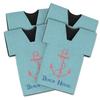 Personalized Chic Beach House Jersey Bottle Cooler - Set of 4 view 1