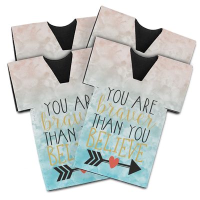 Inspirational Quotes Jersey Bottle Cooler - Set of 4