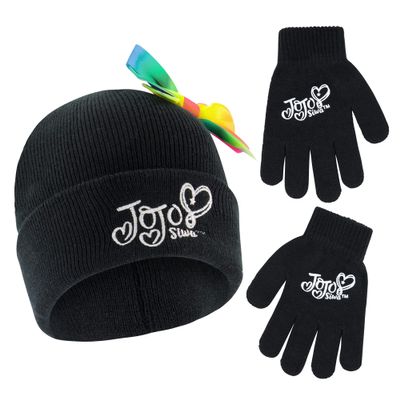 Nickelodeon Girls Winter Hat, Kids Gloves Set, Jojo Siwa Beanie For Ages 4-7