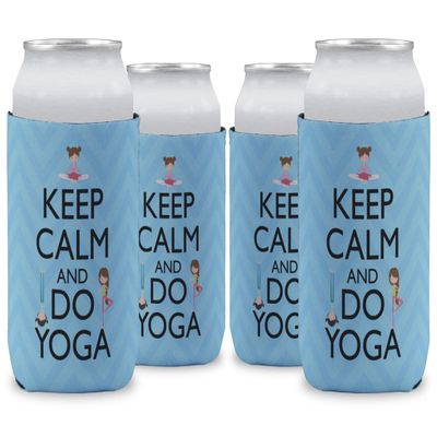 Keep Calm & Do Yoga Can Cooler (12 oz) - Set of 4