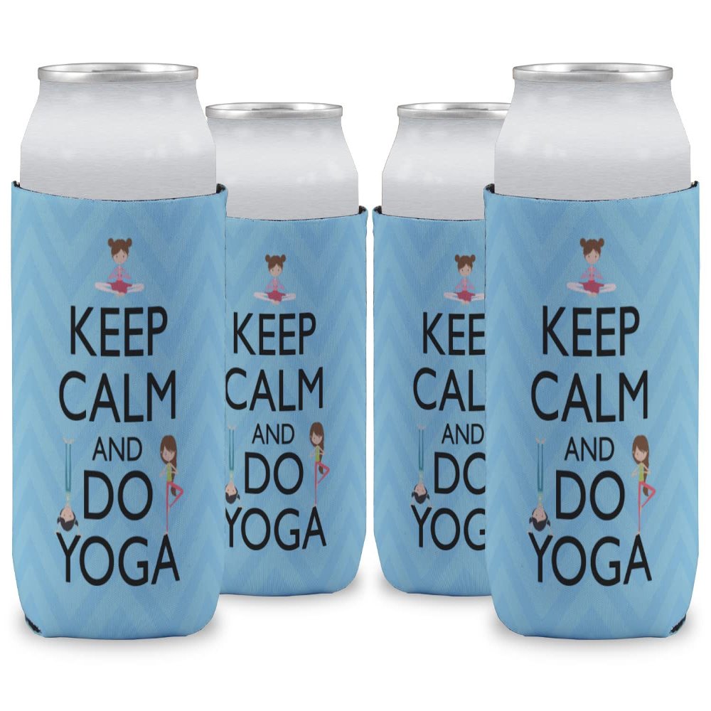 Keep Calm & Do Yoga Can Cooler (12 oz) - Set of 4