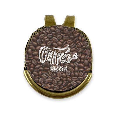 YouCustomizeIt Personalized Coffee Addict Golf Ball Marker - Hat Clip - Gold