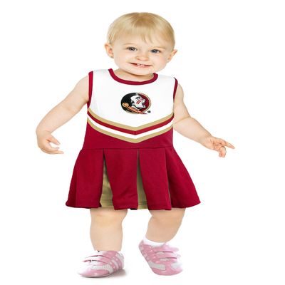 Little King NCAA Infant/Toddler Girls One Piece Team Cheer Jumper Dress-Florida State Seminoles-3T