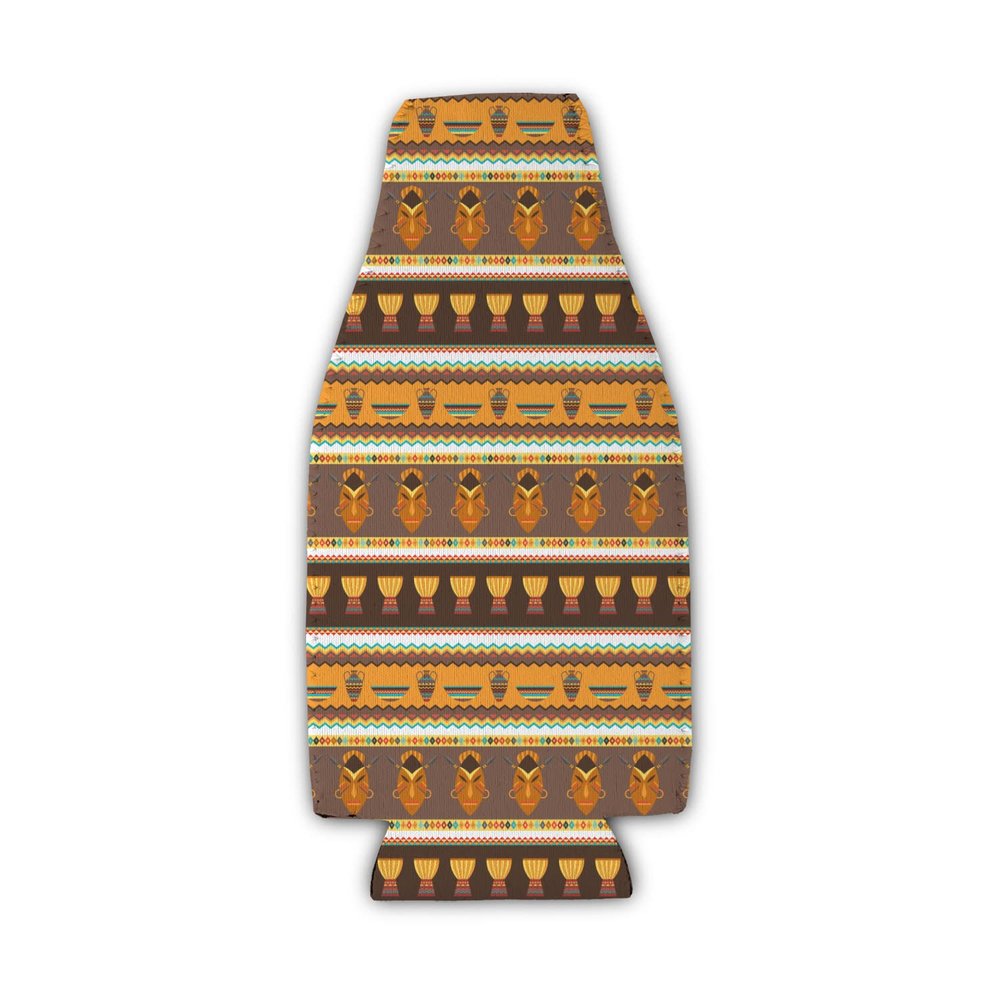 African Masks Zipper Bottle Cooler