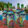 Abstract Eye Painting Zipper Bottle Cooler - Set of 4 view 3