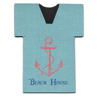 Personalized Chic Beach House Jersey Bottle Cooler