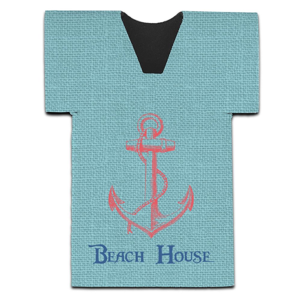 Personalized Chic Beach House Jersey Bottle Cooler
