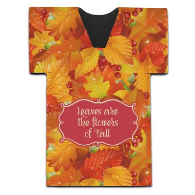 Personalized Fall Leaves Jersey Bottle Cooler