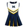 Little King NCAA Infant/Toddler Girls One Piece Team Cheer Jumper Dress-Michigan Wolverines-4T view 3