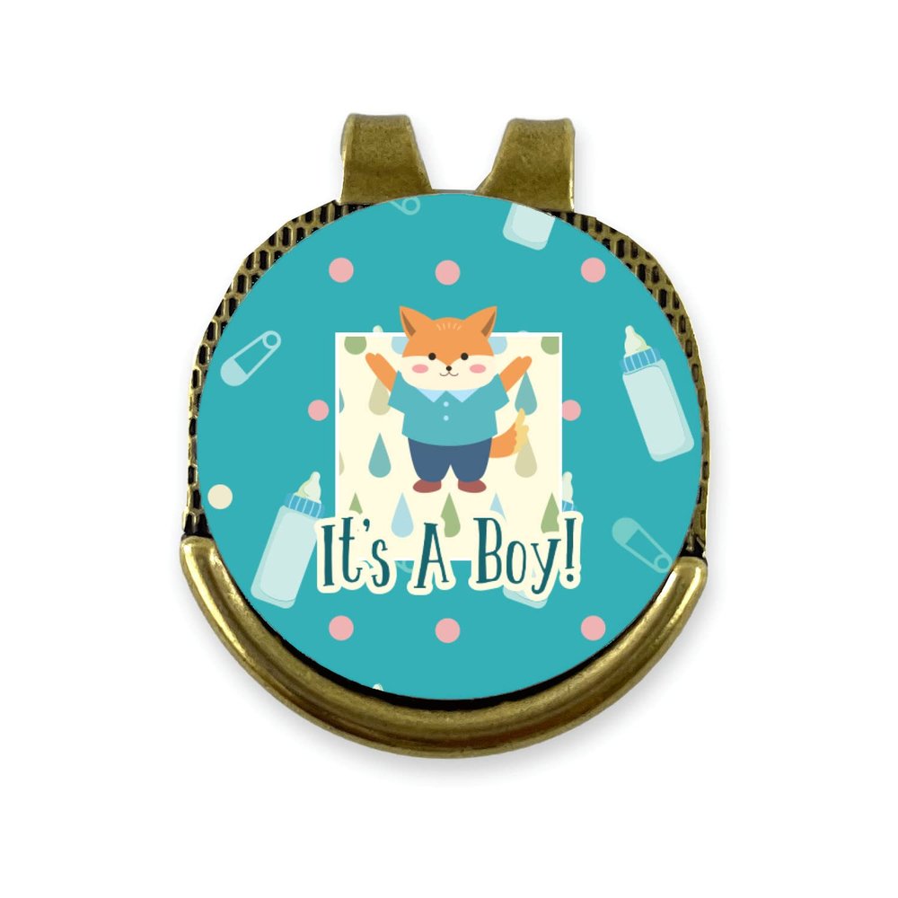 YouCustomizeIt Personalized Baby Shower Golf Ball Marker - Hat Clip - Gold