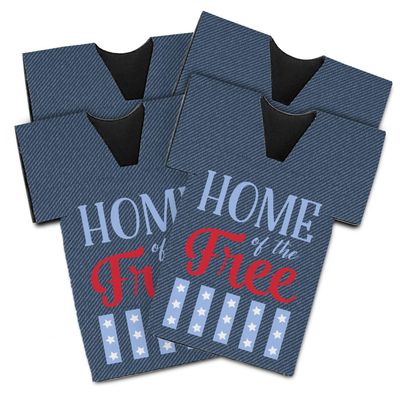 American Quotes Jersey Bottle Cooler - Set of 4