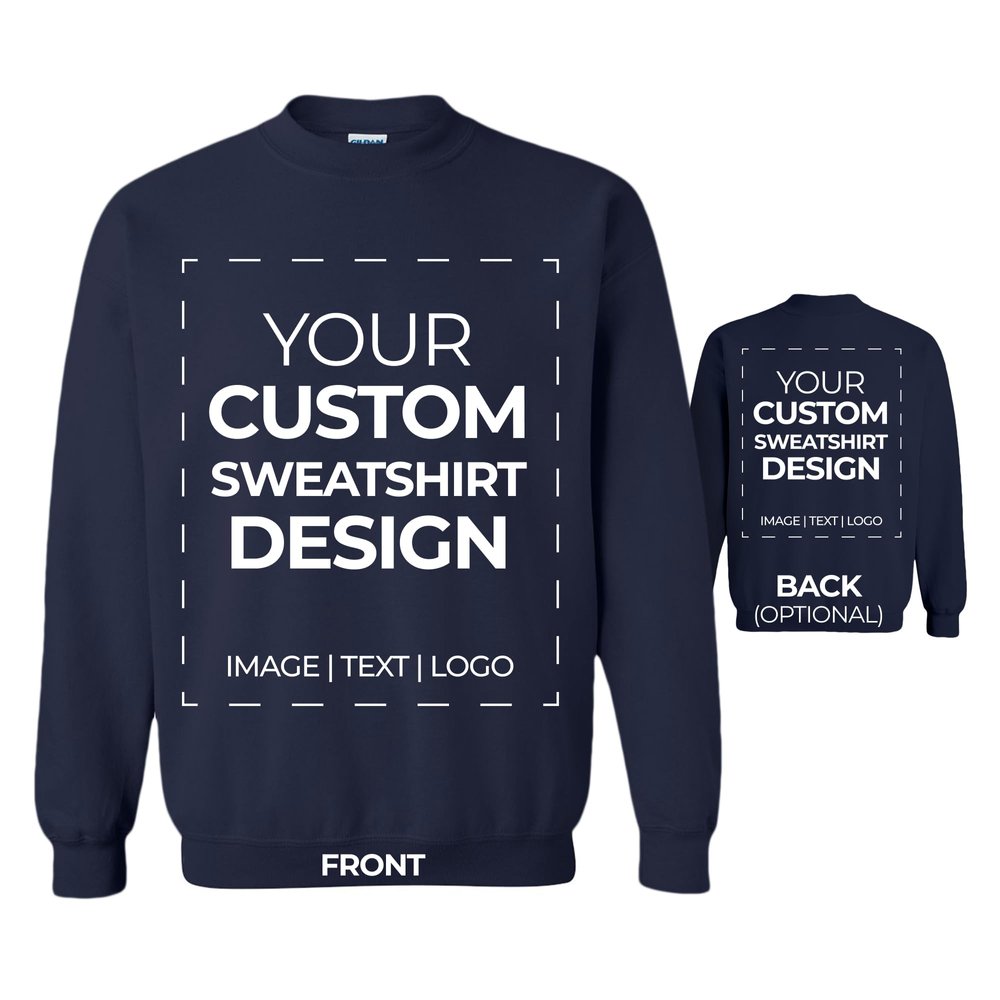 APPARELYN Custom Sweatshirt Design - Create Your Own Sweatshirt with Logo, Text, Image Print Cotton Sweatshirts for Men, Women, Unisex