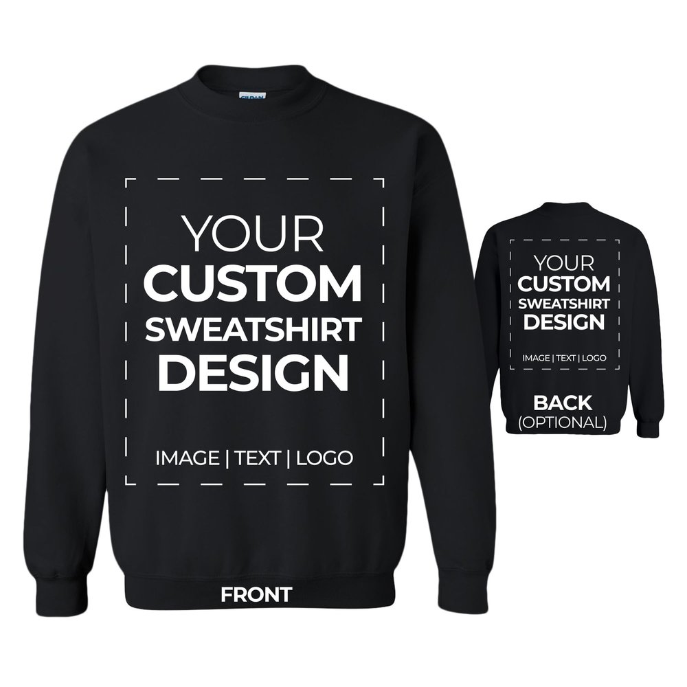 APPARELYN Custom Sweatshirt Design - Create Your Own Sweatshirt with Logo, Text, Image Print Cotton Sweatshirts for Men, Women, Unisex