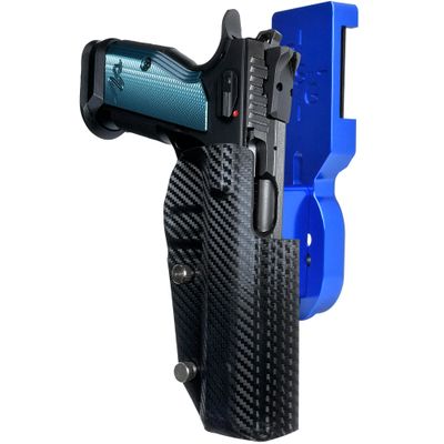 Pro Heavy Duty Competition Holster fits CZ Tactical Sport 2 (Right-Hand Draw, Blue/Carbon Fiber)