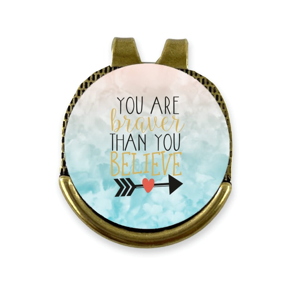 YouCustomizeIt Inspirational Quotes Golf Ball Marker - Hat Clip - Gold