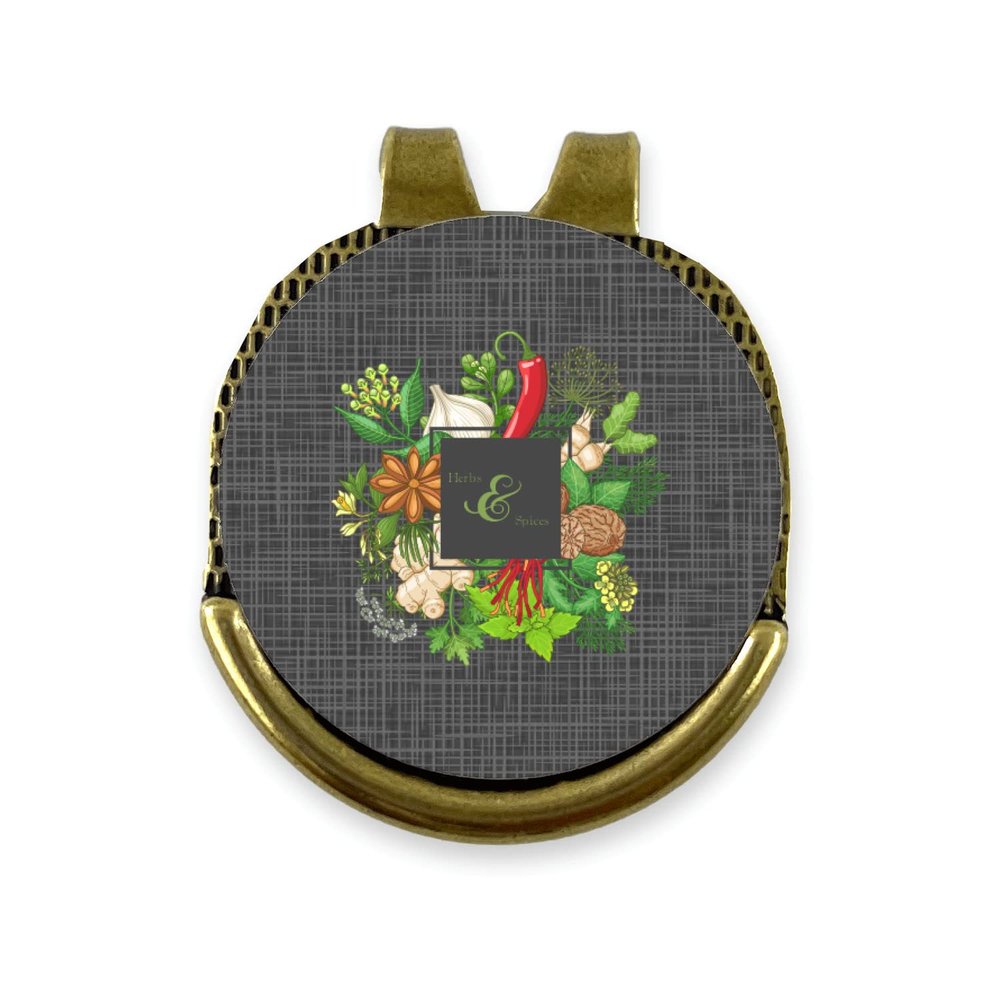 YouCustomizeIt Personalized Herbs & Spices Golf Ball Marker - Hat Clip - Gold