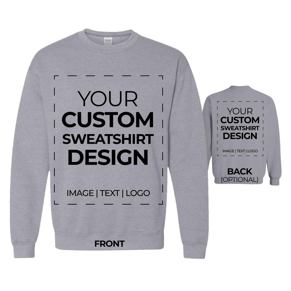 APPARELYN Custom Sweatshirt Design - Create Your Own Sweatshirt with Logo, Text, Image Print Cotton Sweatshirts for Men, Women, Unisex