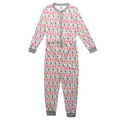 Fruit of the Loom unisex child Premium Thermal Waffle Union Suit Base Layer Set, Fair Isle White, Large US