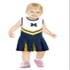 Little King NCAA Infant/Toddler Girls One Piece Team Cheer Jumper Dress-Michigan Wolverines-3T view 1