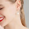 10mm Ocean Pearl Dangle Earrings Natural Shell Beads Drop Earrings Fashion Jewelry for Women-White view 2
