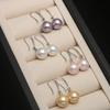 10mm Ocean Pearl Dangle Earrings Natural Shell Beads Drop Earrings Fashion Jewelry for Women-White view 4