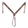 CHALLENGER Horse Western Tooled Leather Headstall Bridle Breast Collar Set 78FK21B view 2