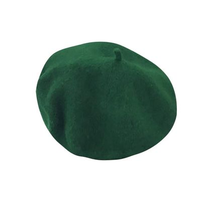 Children Girls Stretch Beret Hat Retro Wool Pure Color Head Scarf Wrap Hat Cap,Winter Autumn Childrens Birthday Gifts(Green,One Size)