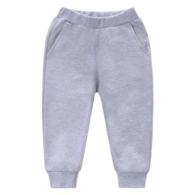 EISHOW Unisex Kids Cotton Pants, Toddler Baby Solid Jogger Sweatpants Athletic Pants Elastic Trousers Bottoms with Pockets (Gray,18-24 Months,18 Months,24 Months)