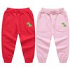EISHOW Toddler Boys Girls Dinosaur Sweatpants Cartoon Print Sports Jogging Active Pants Kids Casual Cotton Elastic Trousers (2pcs#red&Pink,3-4 Years,3 Years,4 Years) view 1
