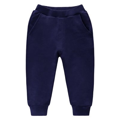 EISHOW Unisex Kids Cotton Pants, Toddler Baby Solid Jogger Sweatpants Athletic Pants Elastic Trousers Bottoms with Pockets (Dark Blue,6-7 Years,6 Years,7 Years)