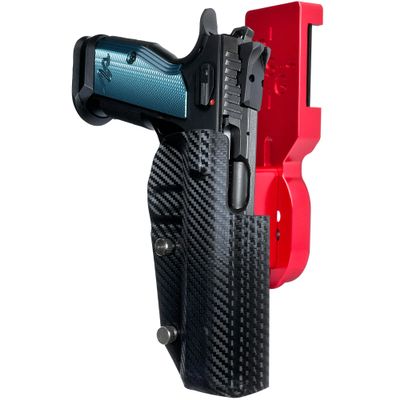 Pro Heavy Duty Competition Holster fits CZ Tactical Sport 2 (Right-Hand Draw, Red/Carbon Fiber)