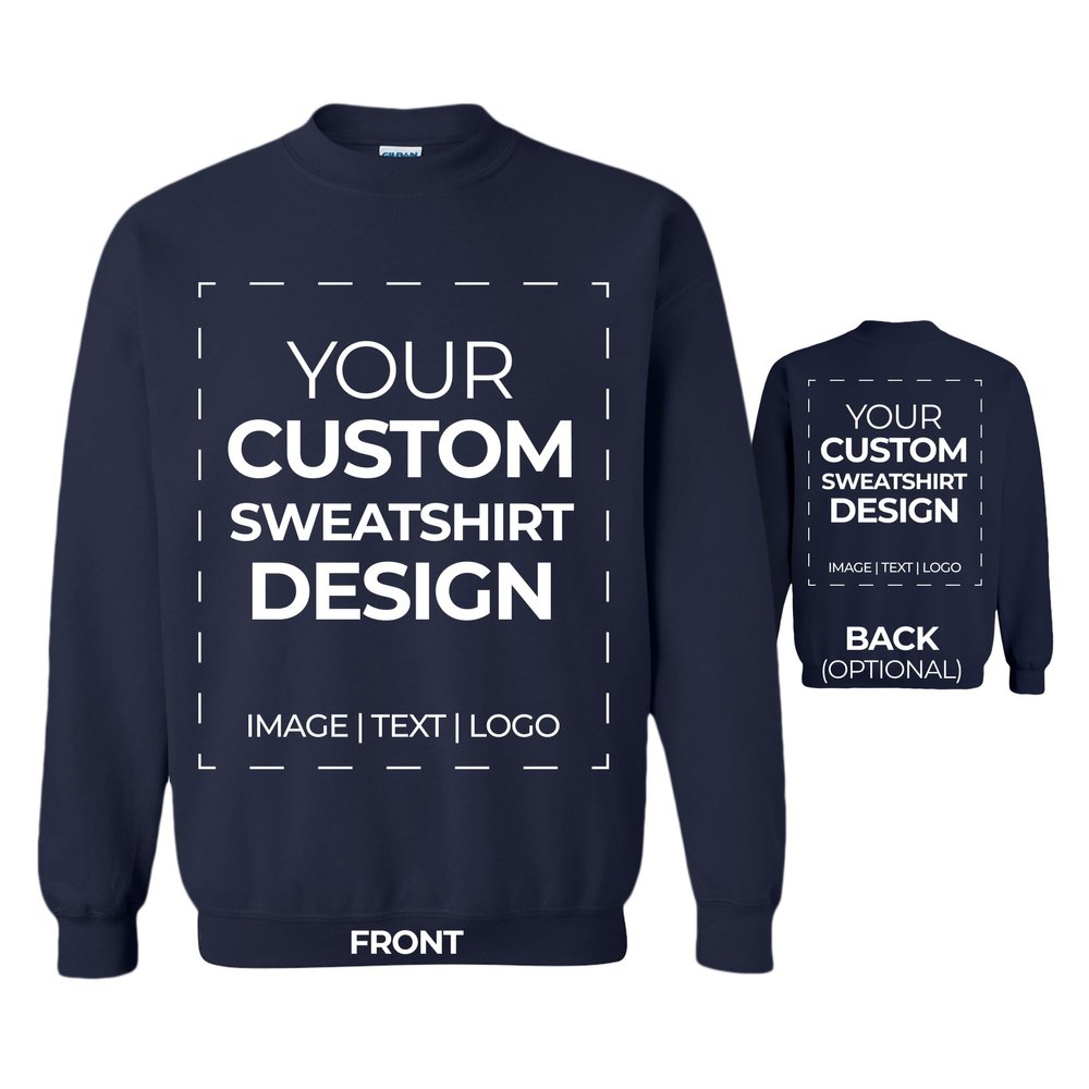 APPARELYN Custom Sweatshirt Design - Create Your Own Sweatshirt with Logo, Text, Image Print Cotton Sweatshirts for Men, Women, Unisex