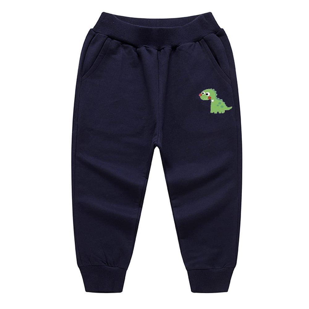 EISHOW Toddler Boys Girls Dinosaur Sweatpants Cartoon Print Sports Jogging Active Pants Kids Casual Cotton Elastic Trousers (1 Pack-Royal Blue,4-5 Years,4 Years,5 Years)