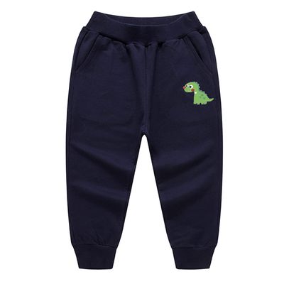 EISHOW Toddler Boys Girls Dinosaur Sweatpants Cartoon Print Sports Jogging Active Pants Kids Casual Cotton Elastic Trousers (1 Pack-Royal Blue,3-4 Years,3 Years,4 Years)