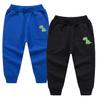 EISHOW Toddler Boys Girls Dinosaur Sweatpants Cartoon Print Sports Jogging Active Pants Kids Casual Cotton Elastic Trousers (2pcs-Black&Color Blue,7-8 Years,7 Years,8 Years) view 1