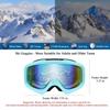 Karsaer Ski Goggles Anti-Fog Snow Goggles OTG 100% UV Protection Snowboard Goggles Bendable Dual-Lenses for Men Women Youth view 2