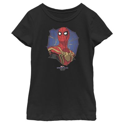 Marvel Girls Man No Way Home Spider Hero Portrait Tee, Black, X-Small